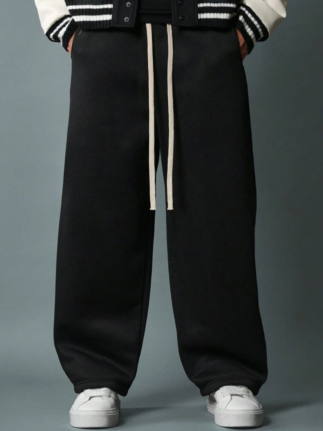 FLYNOFF Men Loose Fit Mid-Rise Korean Pants