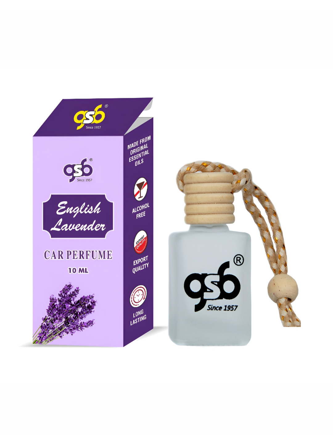 GSB Transparent English Lavender Hanging Car Air Freshener-10ml