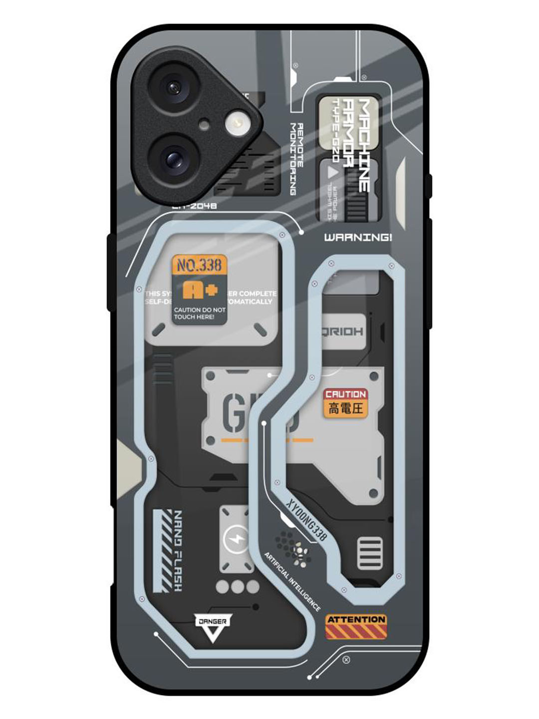 QRIOH Retro Futuristic Printed iPhone 16 Plus Back Case