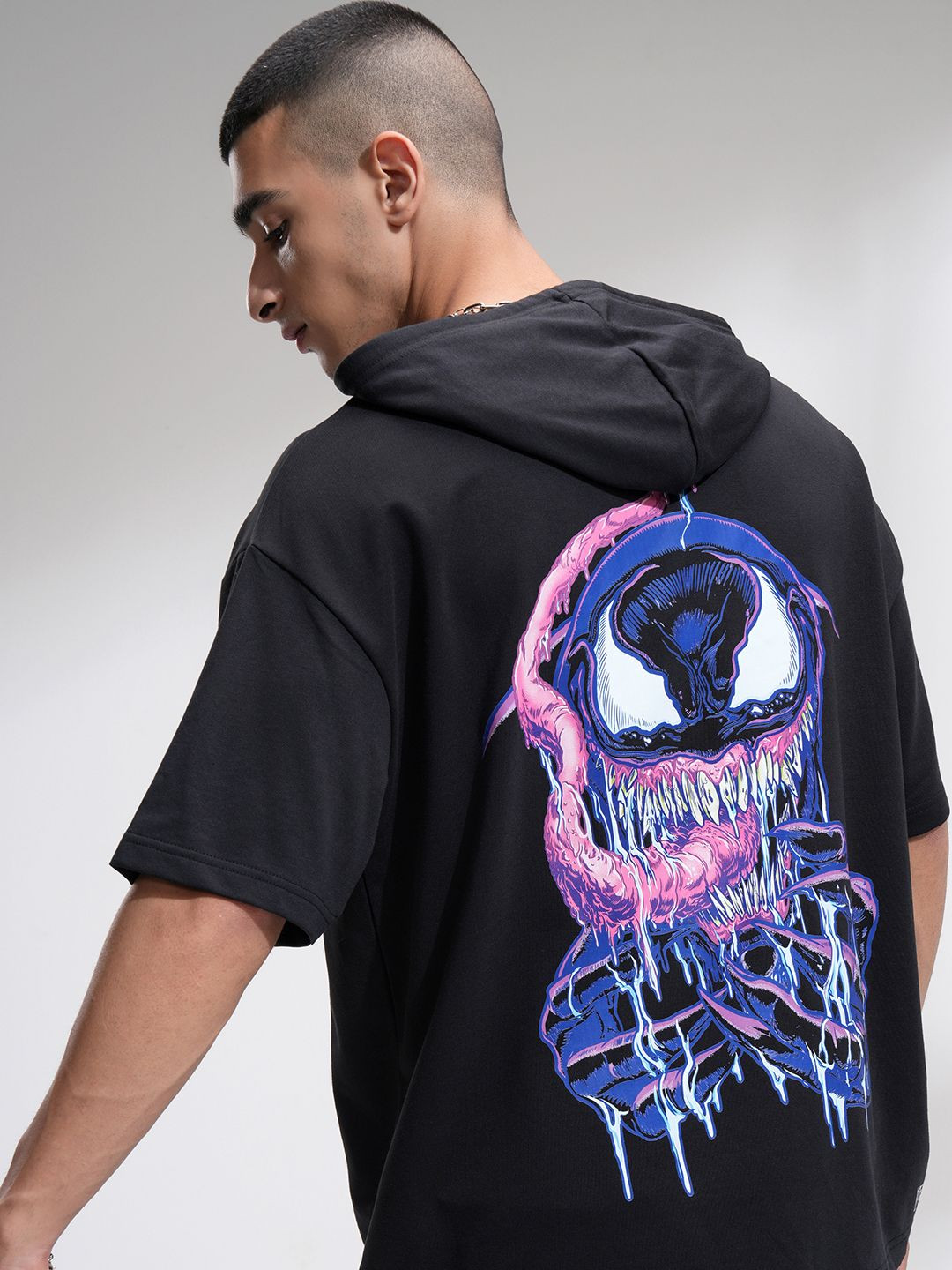 HIGHLANDER Marvel Venom Men Oversized Drop Shoulder Hoody Sweatshirt