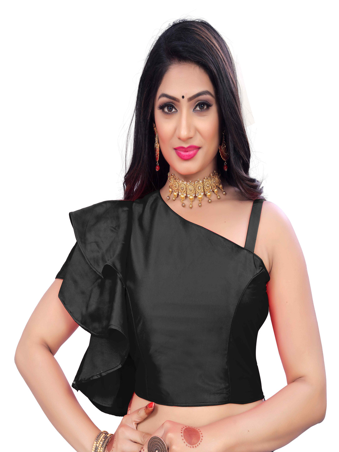 HERE&NOW One-Shoulder Saree Blouse