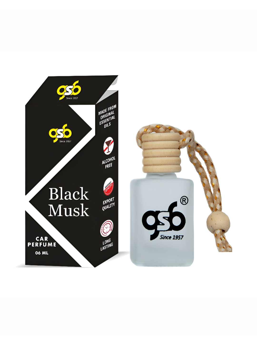 GSB Black Musk Hanging Car Air Freshener