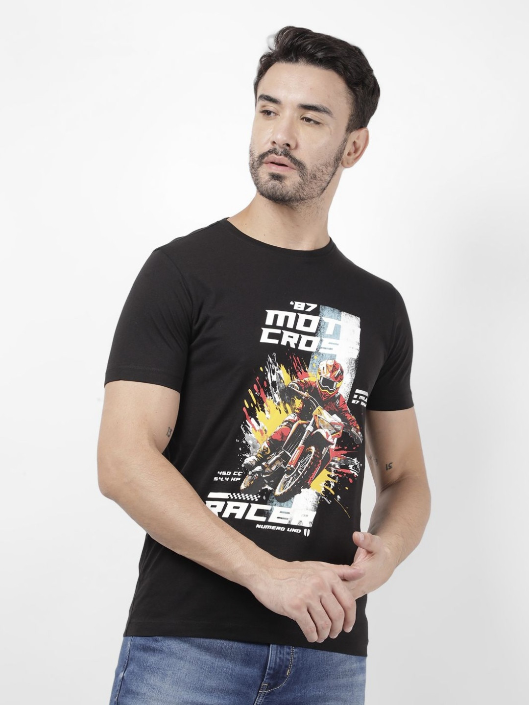 Numero Uno Men Graphic Printed Round Neck Cotton T-shirt