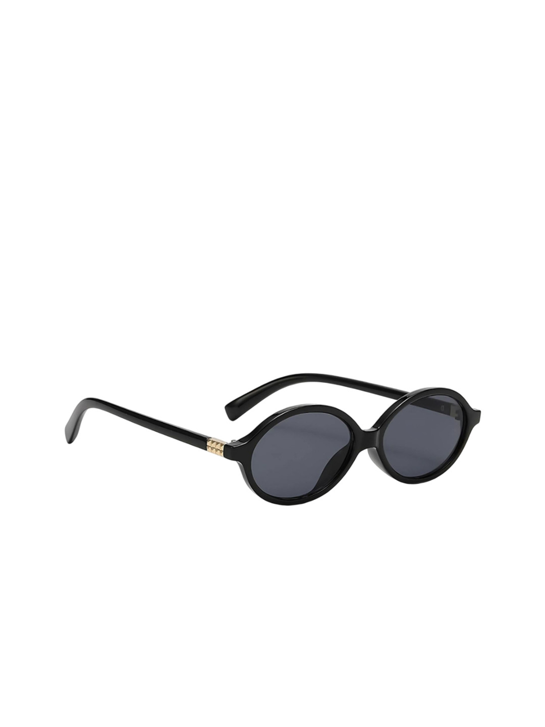 4Flaunt Unisex essntl Retro 90s Oval Sunglasses with UV Protected Lens4F-ESSNTL05-BLKGRY