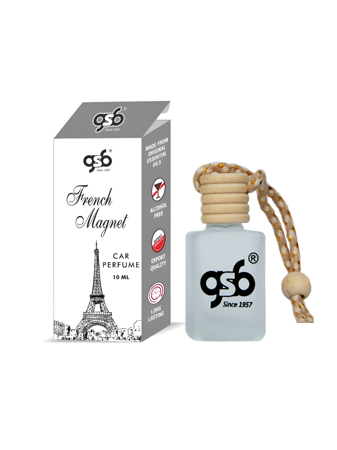 GSB Transparent French Magnet Hanging Car Air Freshener - 10 ml