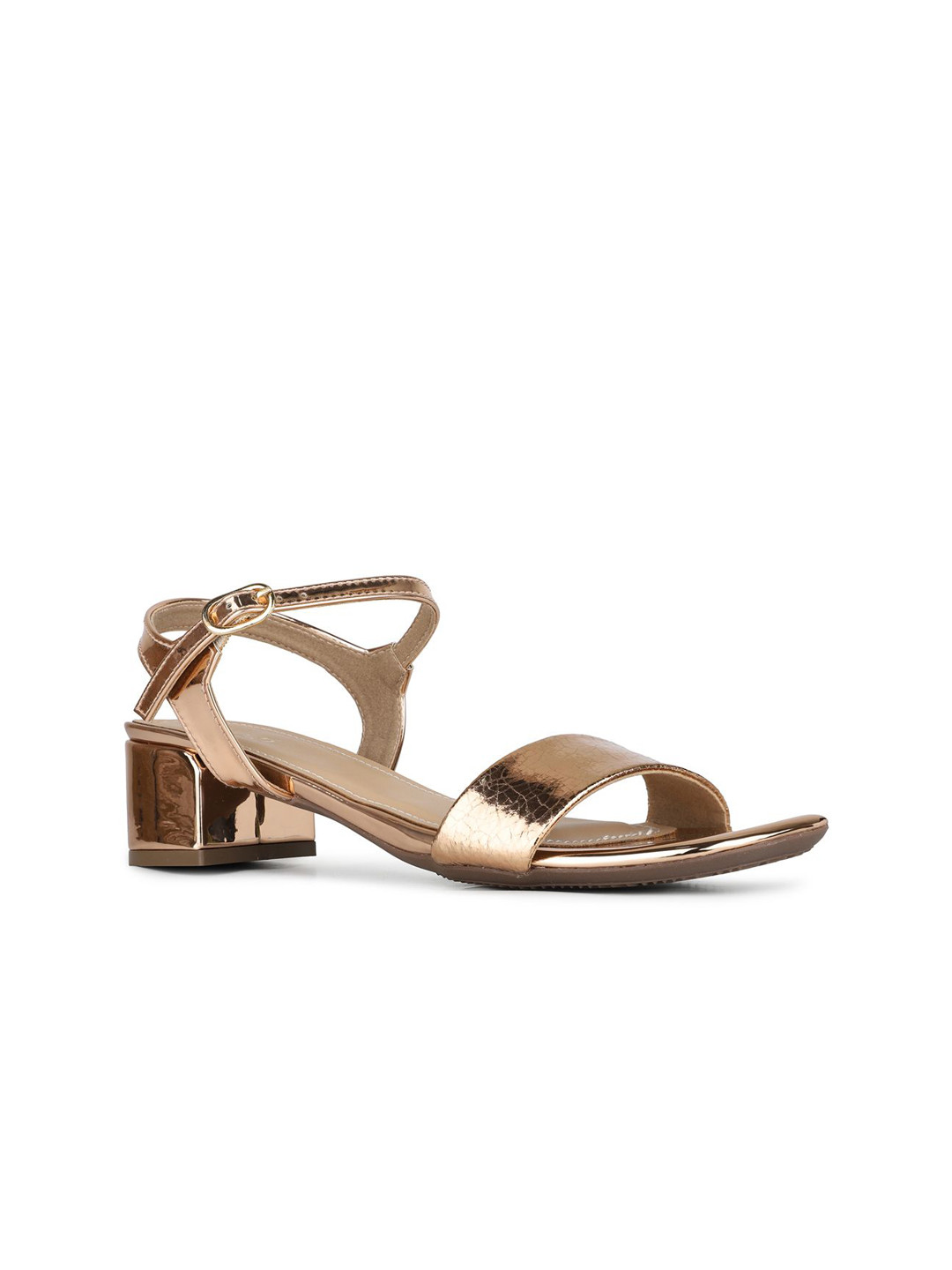 Inc 5 Women Block Heel Textured Sandals with Buckles