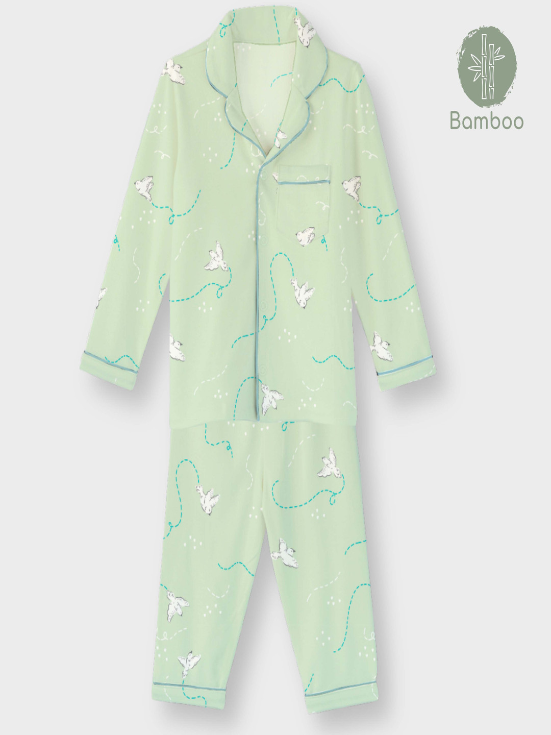 cocoon care Kids Printed Knitted Bamboo Night Suit for Babies, Regular Fit | 3-6 Months