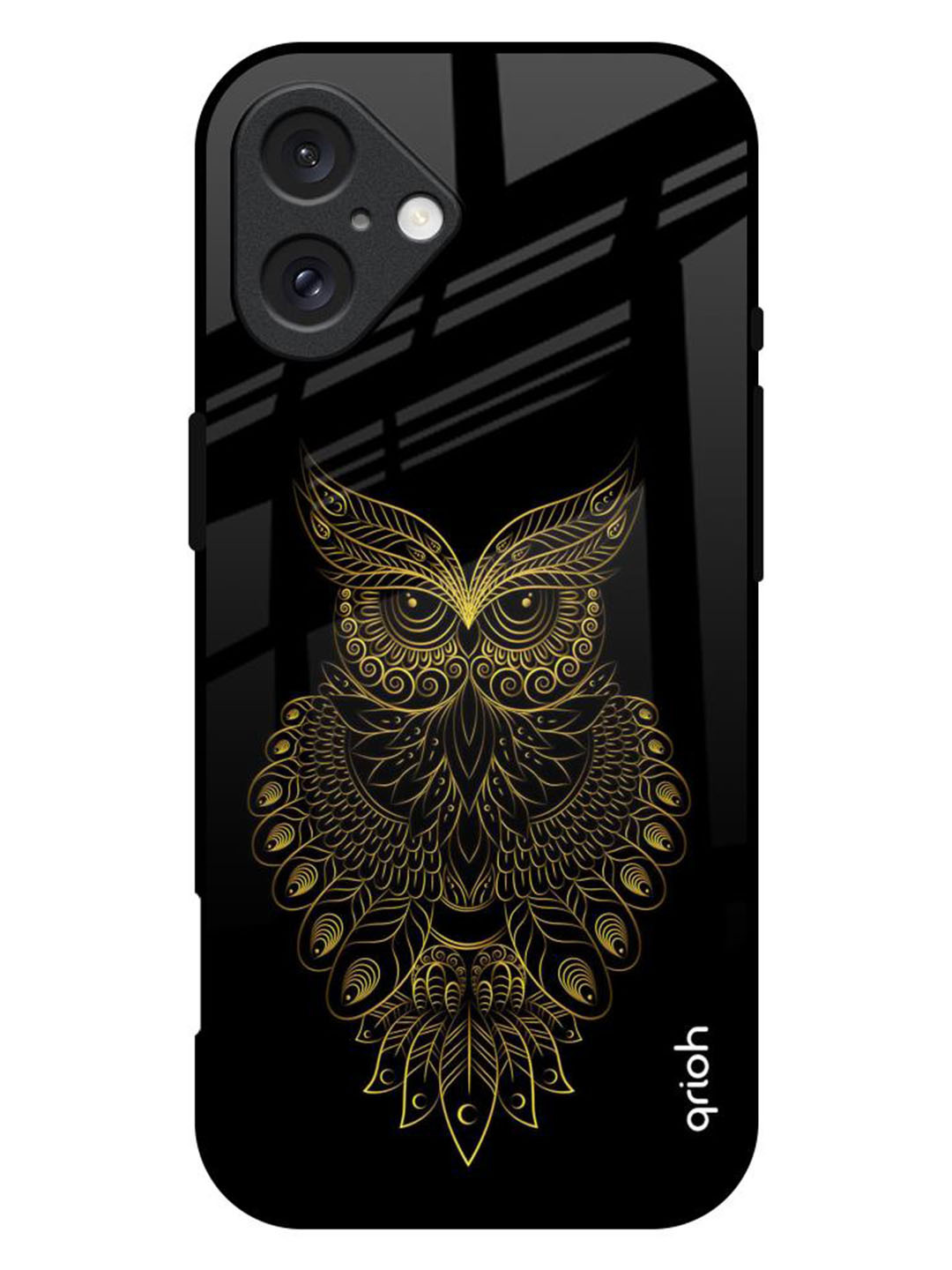 QRIOH Golden Owl Printed iPhone 16 Plus Back Case