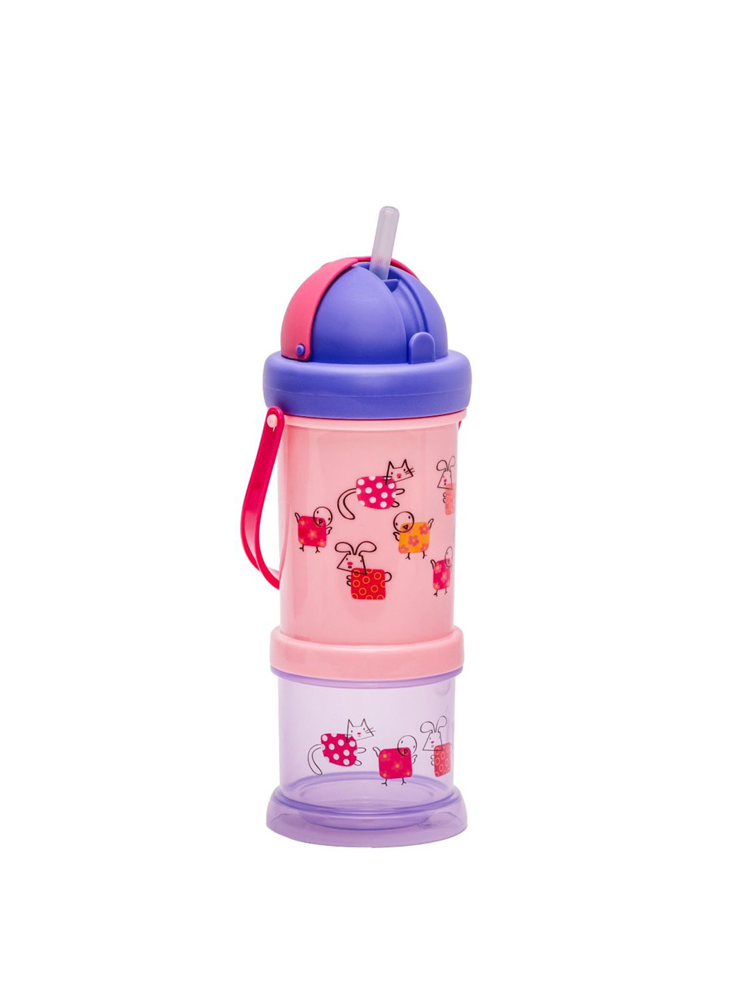 Adore Kids The Sip 'n' Snack Bot 'n' Pot Printed Leakproof Sipper