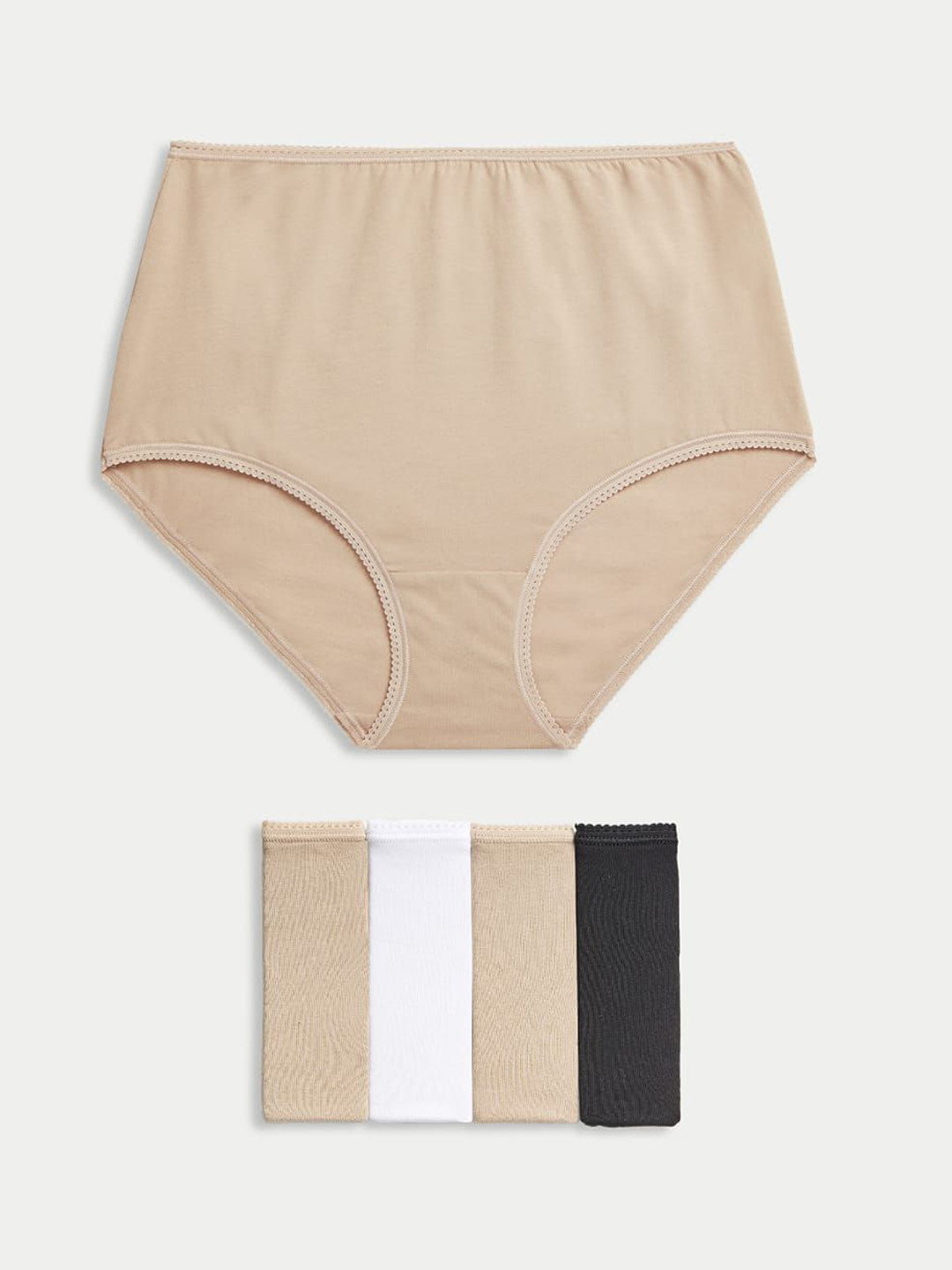 Marks & Spencer Pack Of 5 Slim-Fit High-Rise Basic Briefs T612005XROSE QUARTZ_1