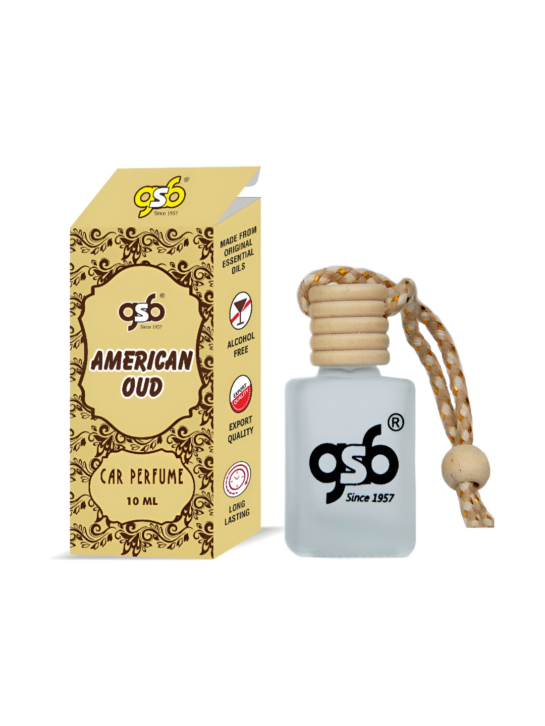 GSB Transparent American Oud Hanging Car Air Freshener - 10 ml