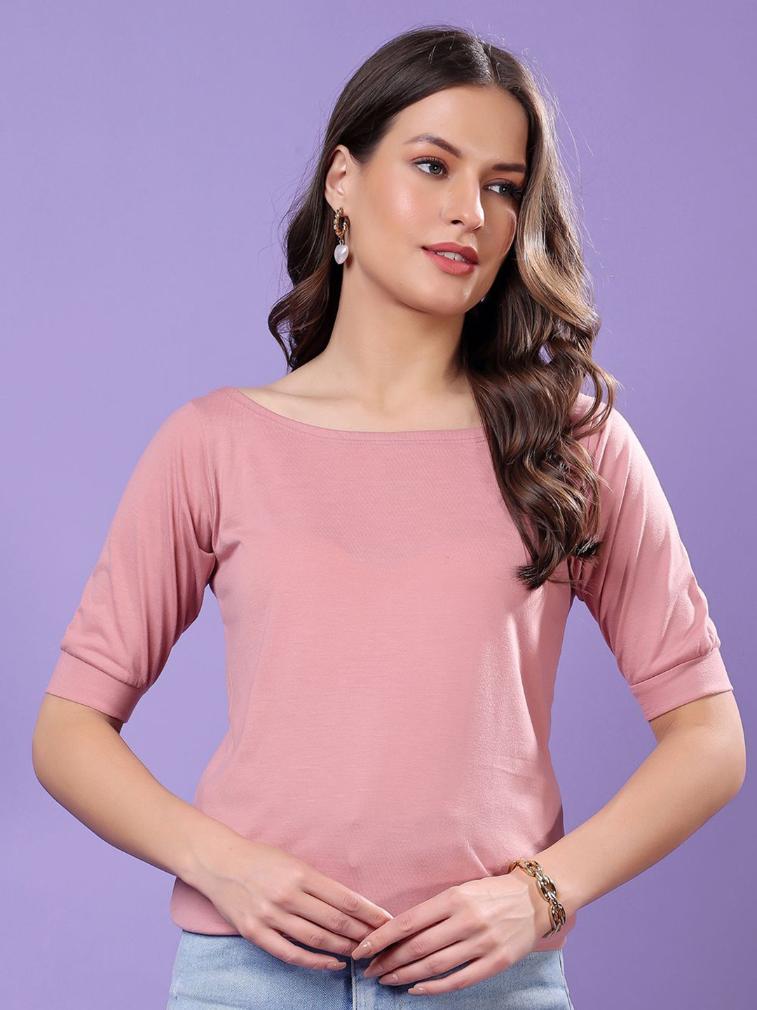 BAESD Women Solid pattern Cotton Top