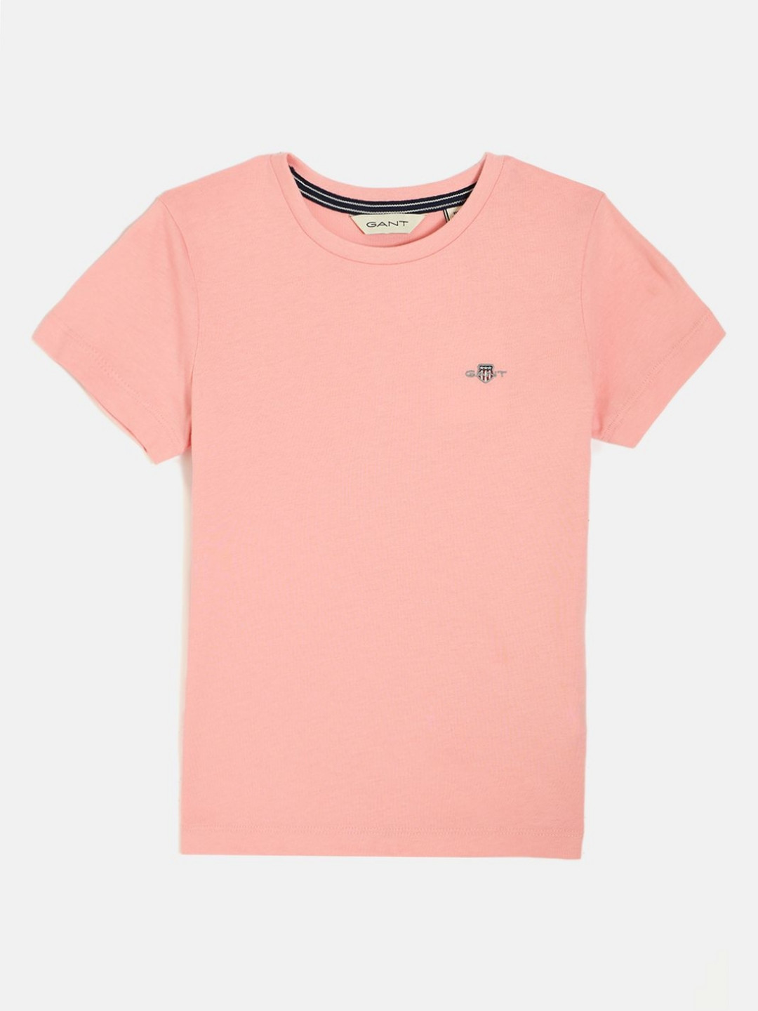 GANT Boys Solid Round Neck Shield Cotton T-shirt