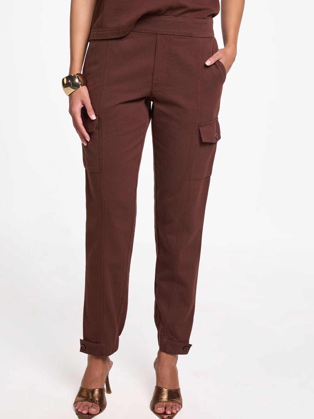 Terra Luna Women ASTRID Smart Slim Fit Cotton Cargos