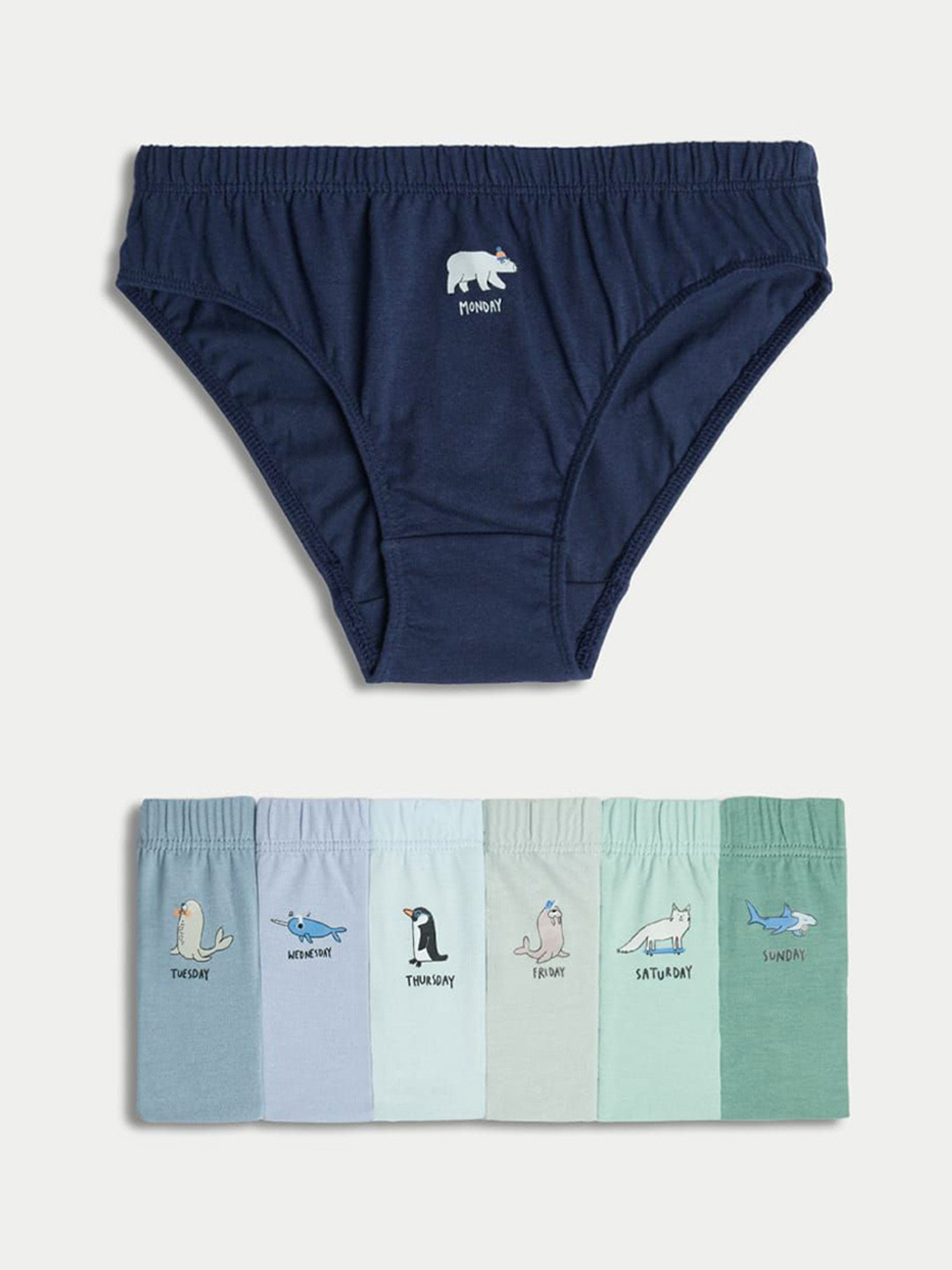 Marks & Spencer Kids Boys7pk Pure Cotton Days of the Week Briefs (2-8 Yrs)