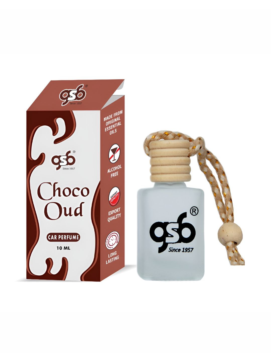 GSB Transparent Choco Oud Hanging Car Air Freshener - 10 ml