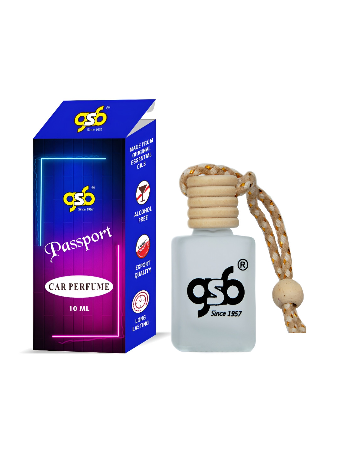 GSB Transparent Passport Hanging Car Air Freshener-10ml