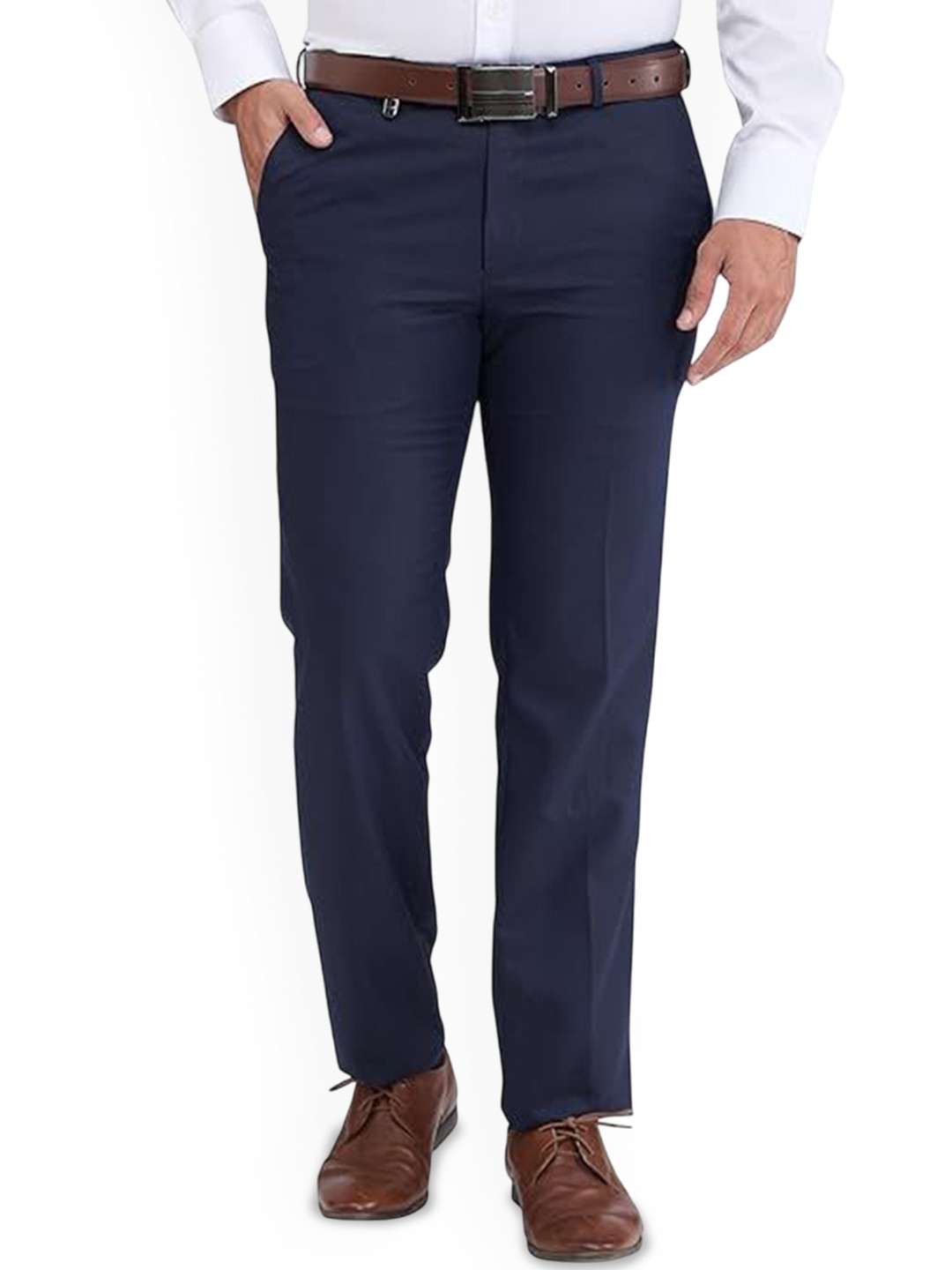UC NB FASHION Men Classic Regular Fit Mid-Rise Formal Trousers