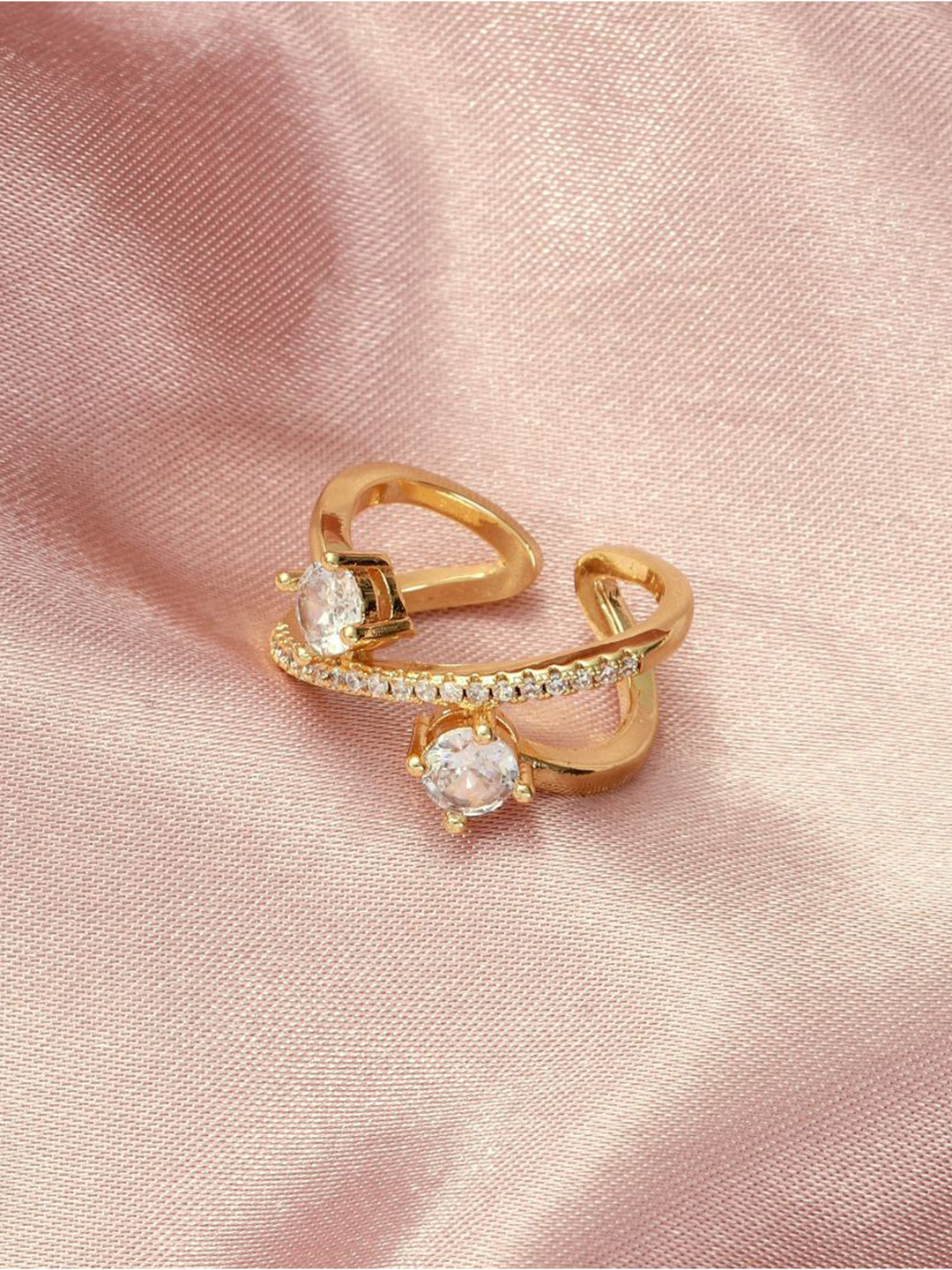 SALTY Celestial AD Gold Ring For Women & Girls Finger Ring Jewellery Accessories