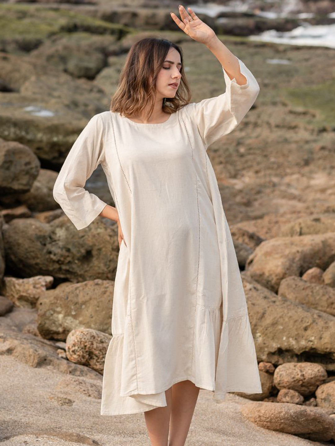 Babli Women Eggshell Cream Breeze Dress