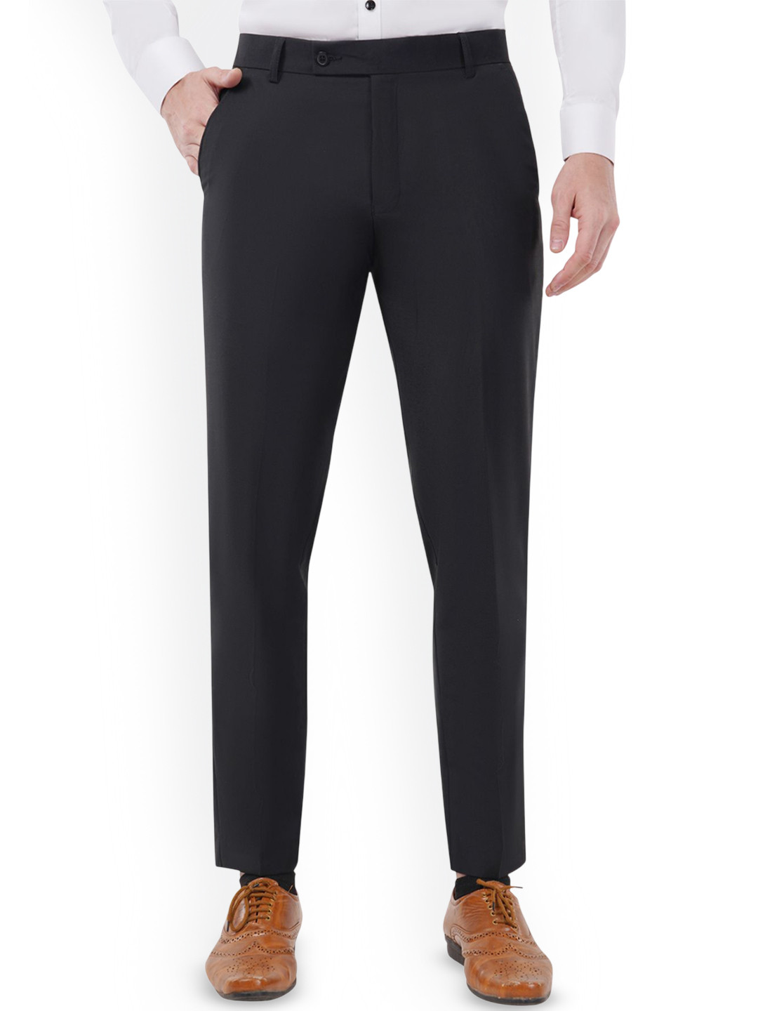 MARK LEWIS Men Tailored Easy Wash Pleated Trousers