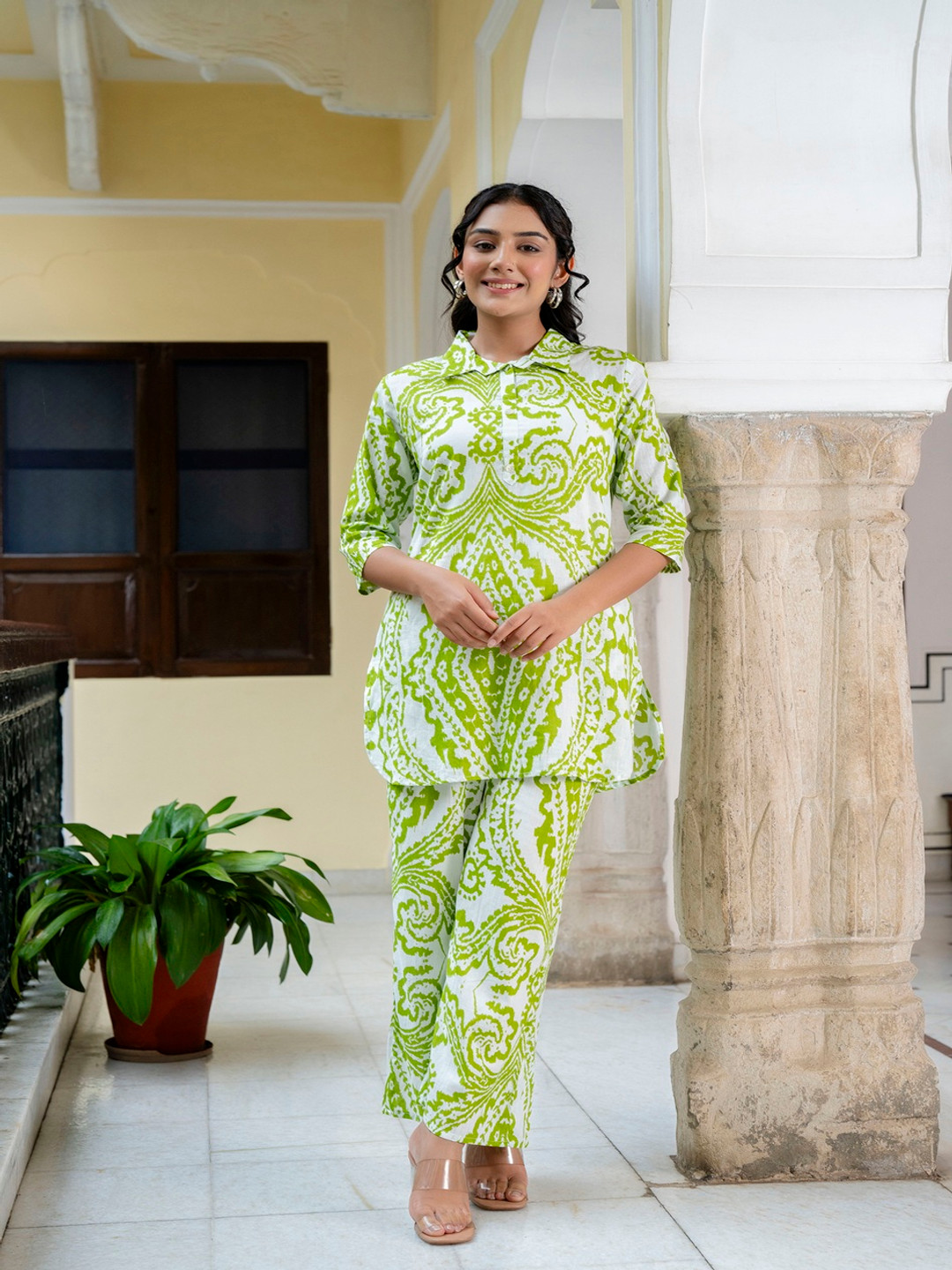 Jollity Floral Printed A-Line Kurti With Trouser