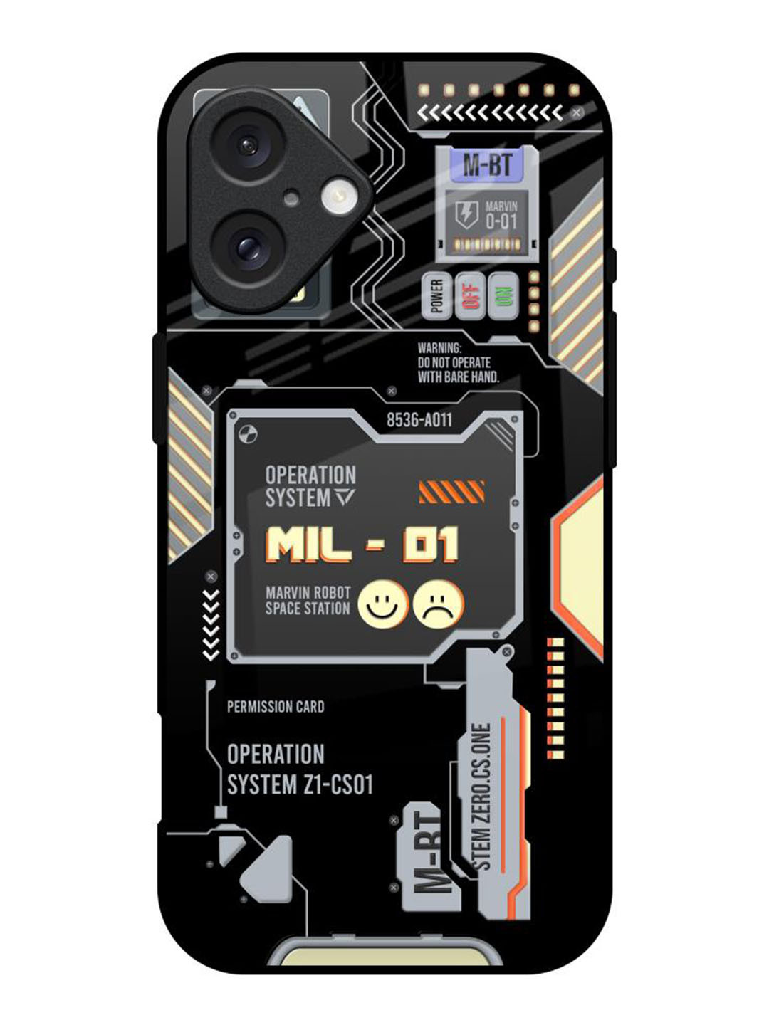 QRIOH Exposed Parts Printed iPhone 16 Back Case