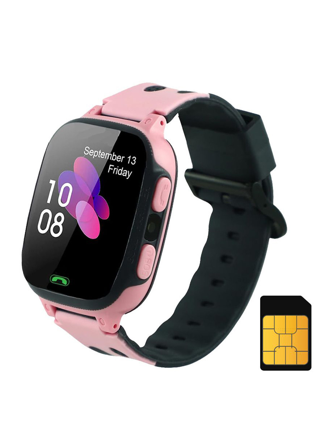 sekyo Kids Digital Silicon Square Dial Smart Watches Secura-Pink-w