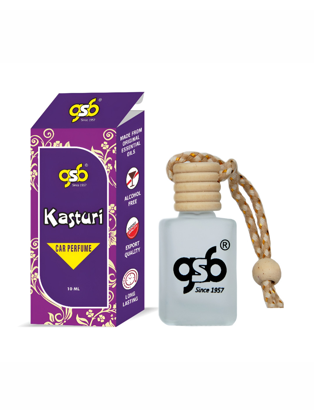 GSB Transparent Kasturi Hanging Car Air Freshener - 10 ml