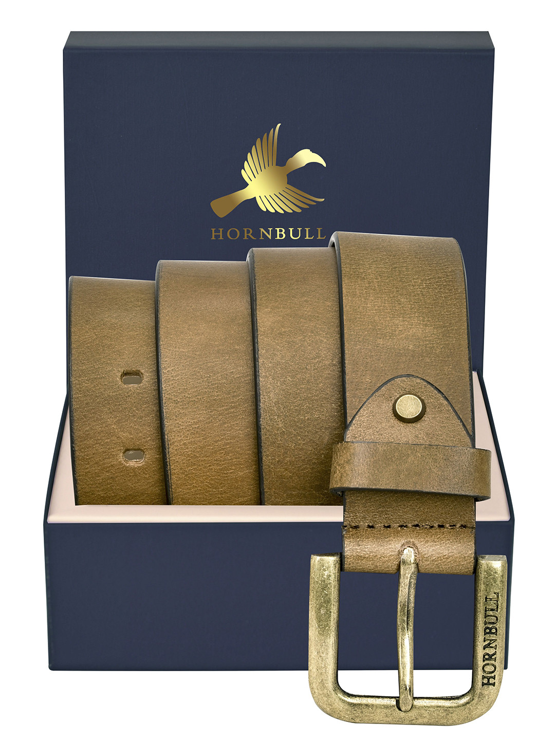 Hornbull Men Petersen Light Green Top Grain Leather Casual And Formal Belt