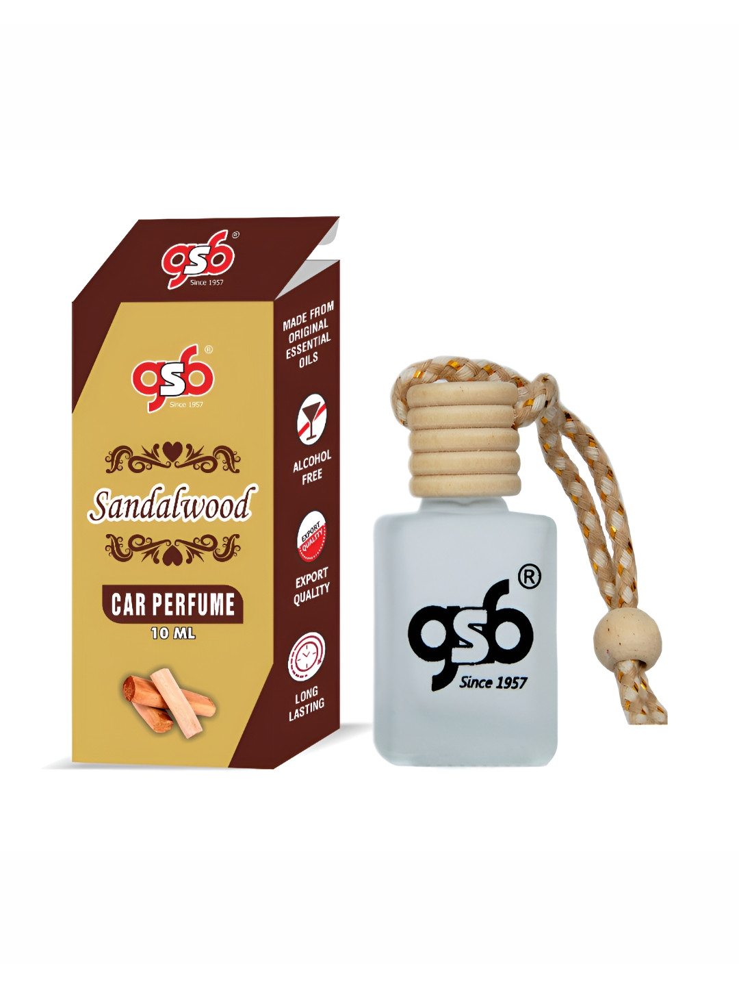 GSB Transparent Sandalwood Hanging Car Air Freshener - 10 ml