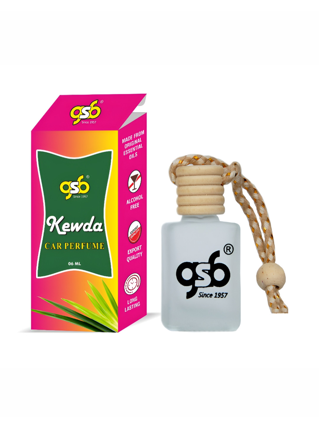 GSB Transparent Kewda Hanging Car Air Freshener - 10 ml