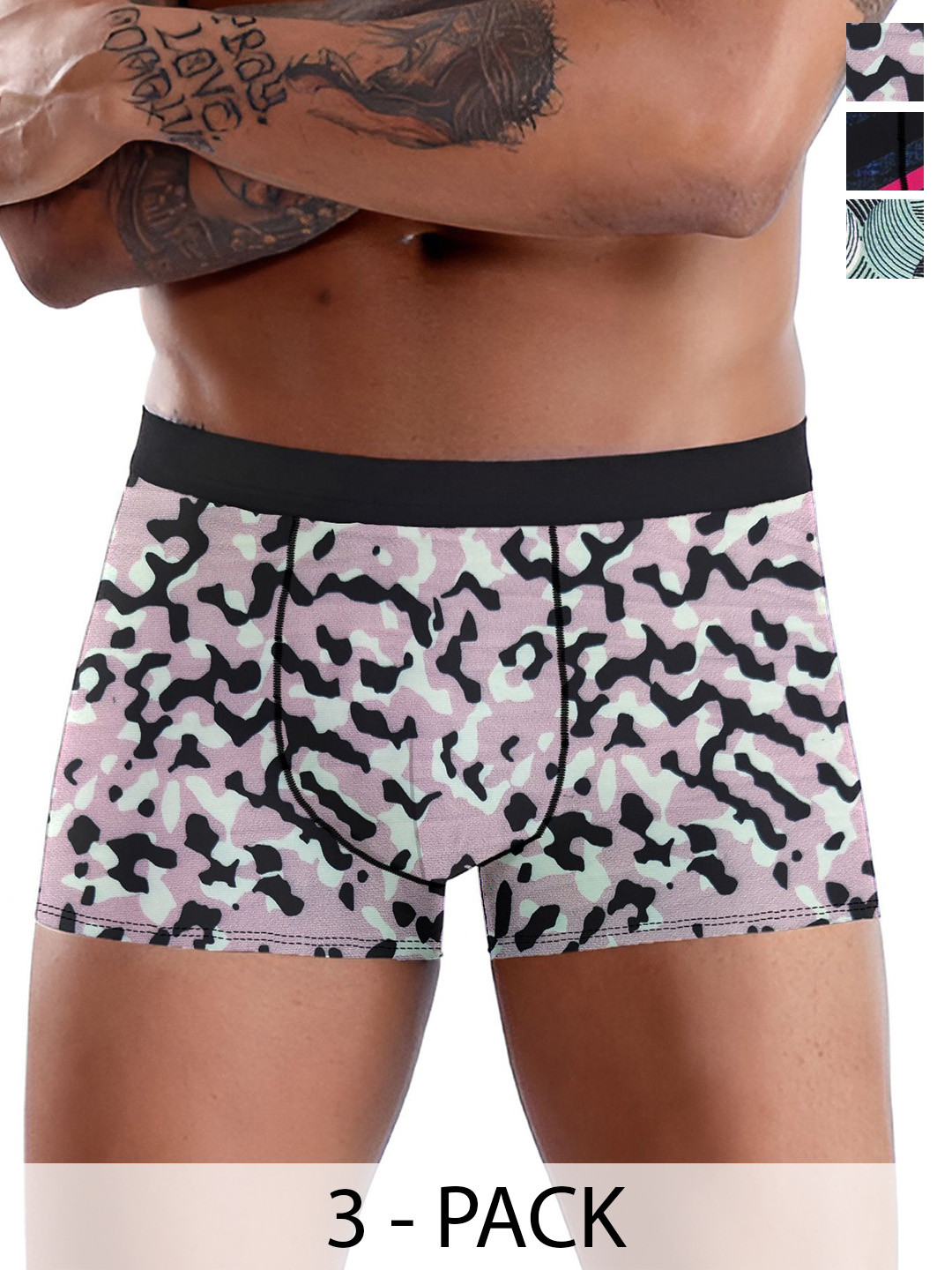 DISPENSER Pack Of 3 Printed Breathability Trunks C5-C13-C14-M