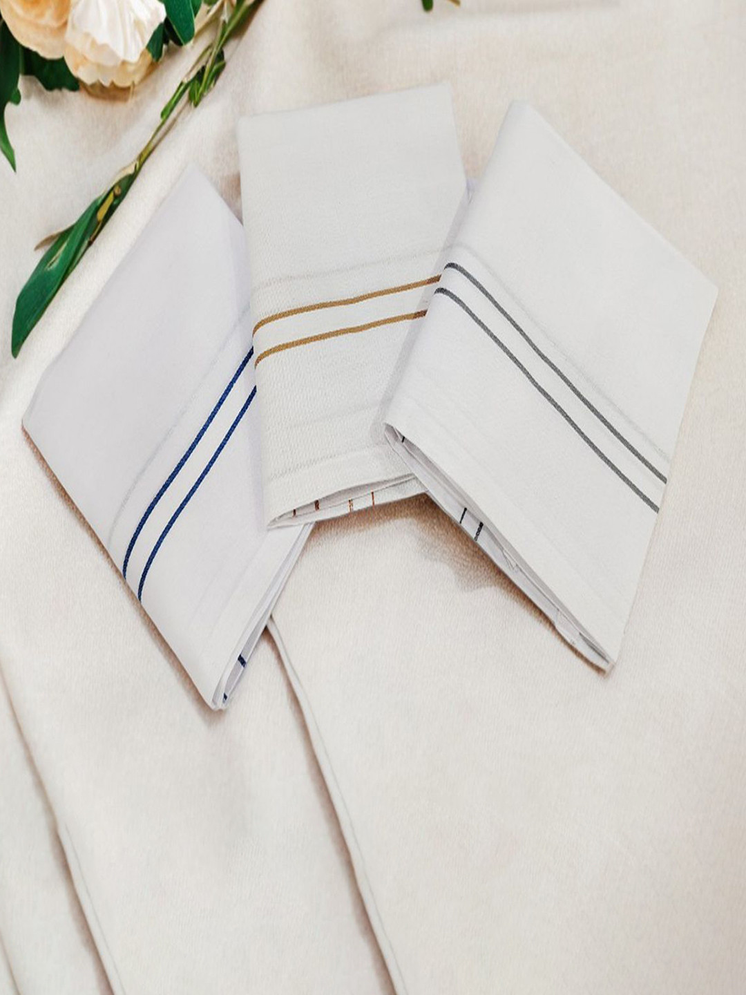 StyFun Men Pack Of 6 Premium Striped 100% Pure Cotton Handkerchiefs