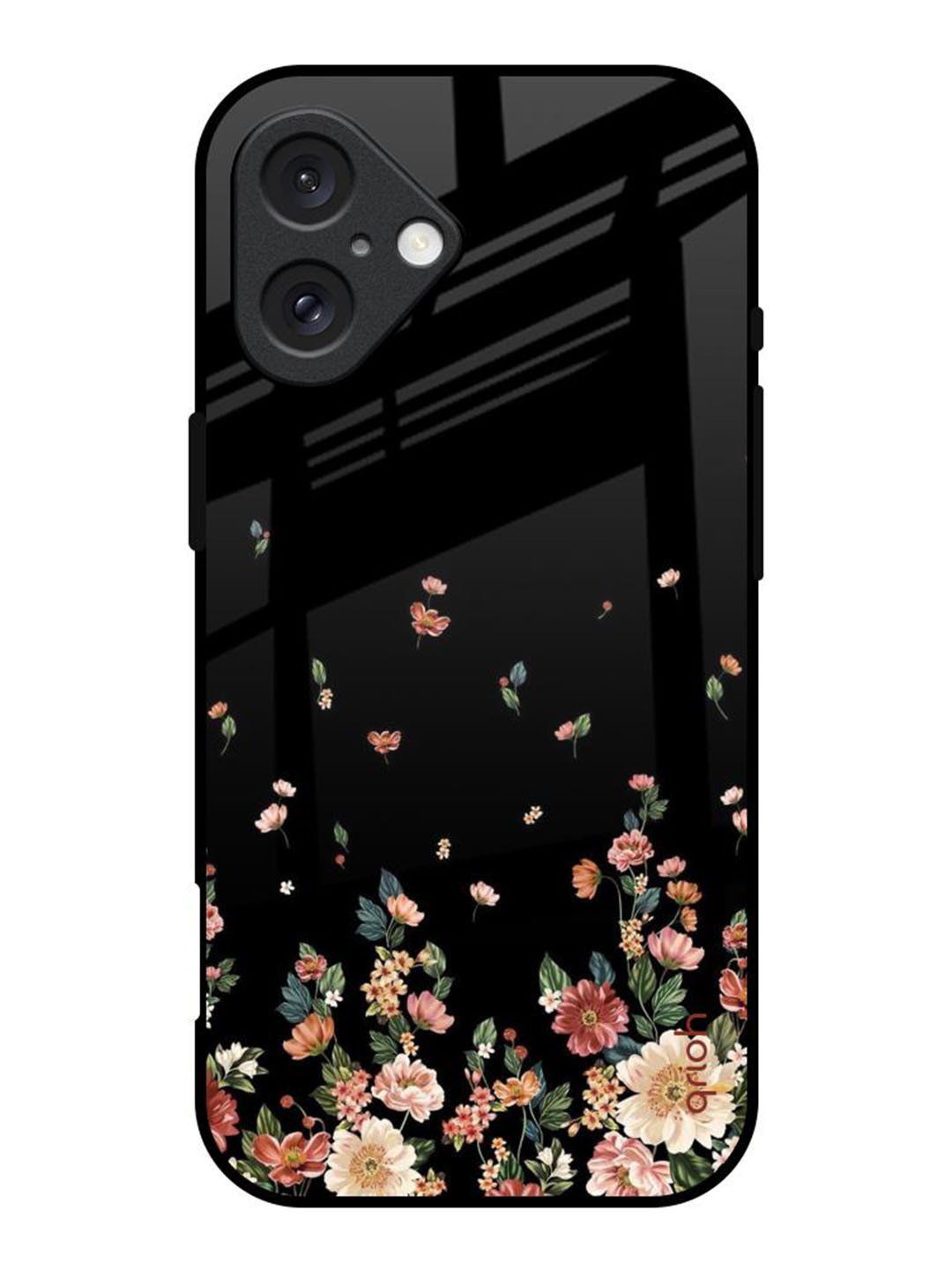 QRIOH Floral Printed iPhone 16 Glass Back Case