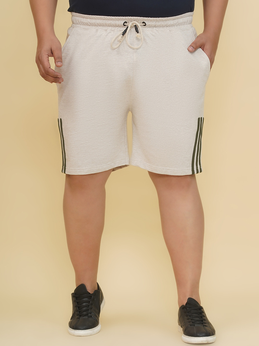 John Pride Plus Size Men Striped Outdoor with Technology Shorts