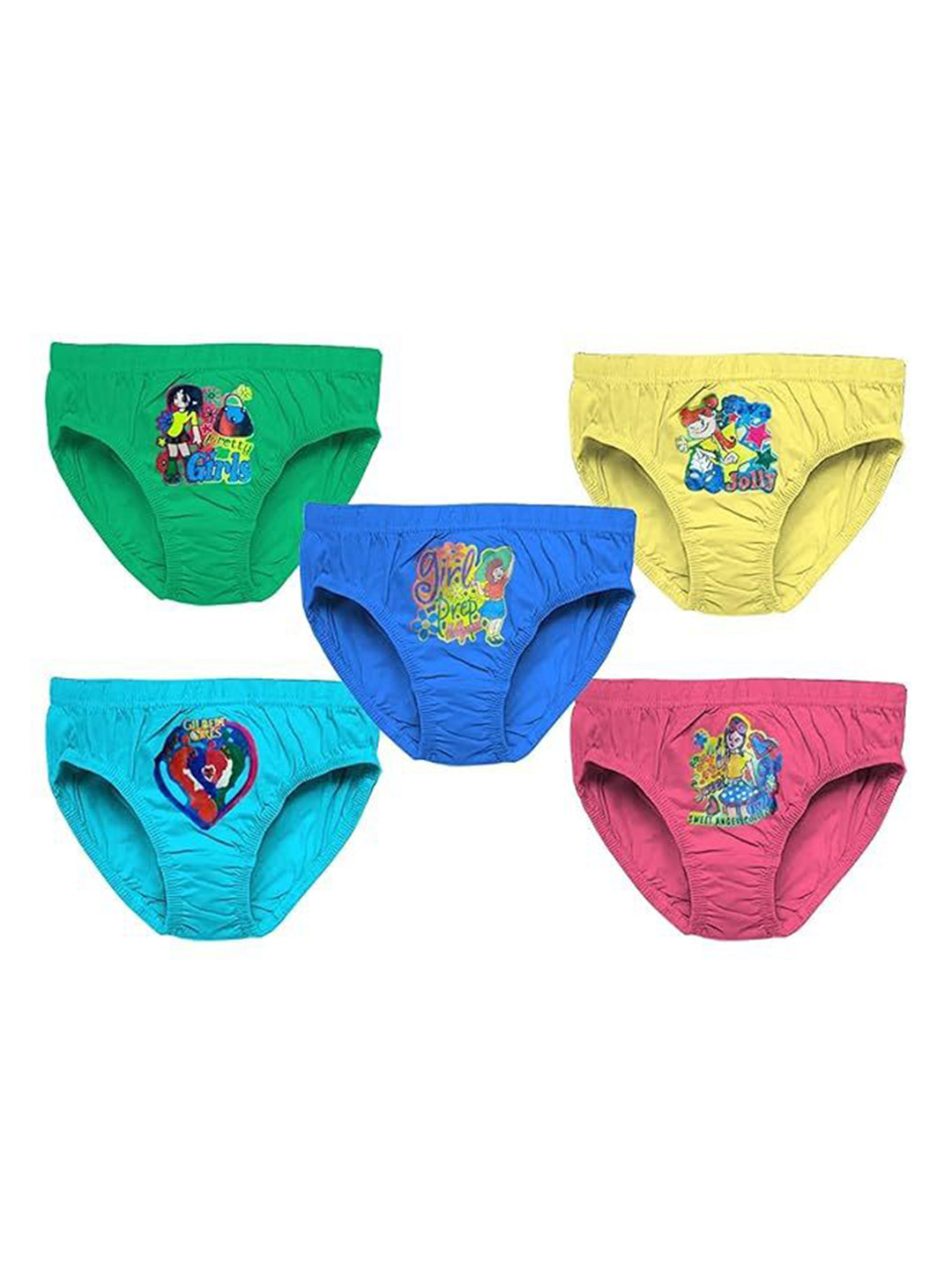 HPA Infants Kids Pack Of 5 Printed Pure Cotton Basic Briefs