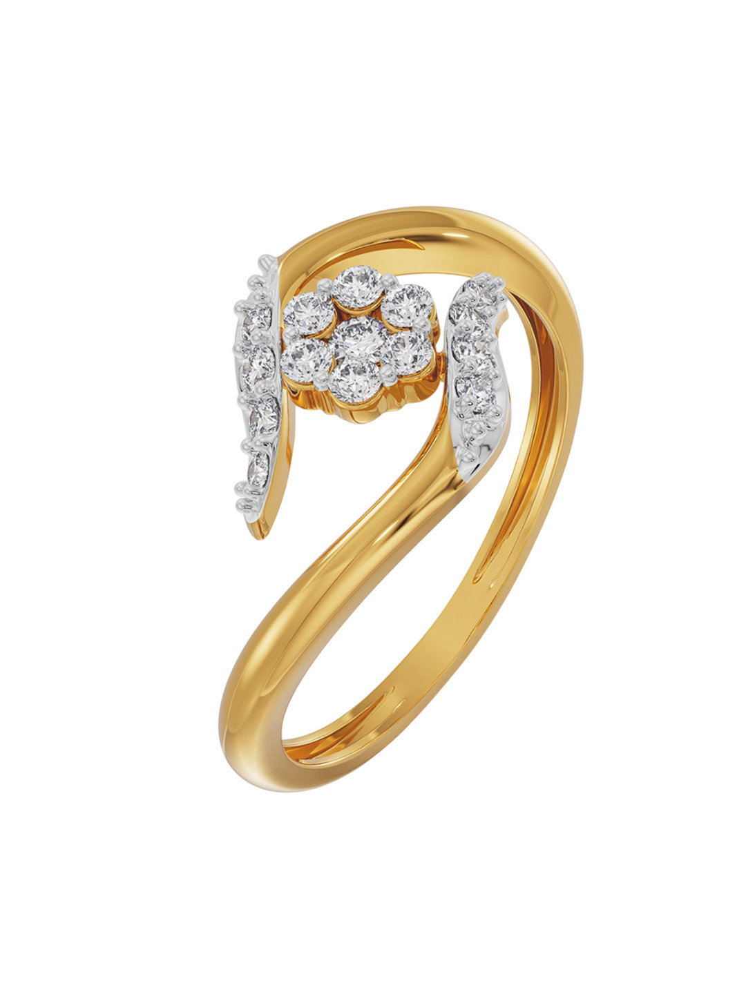 Emori Enchanted Floral Lab Diamond Ring in 18KT Gold