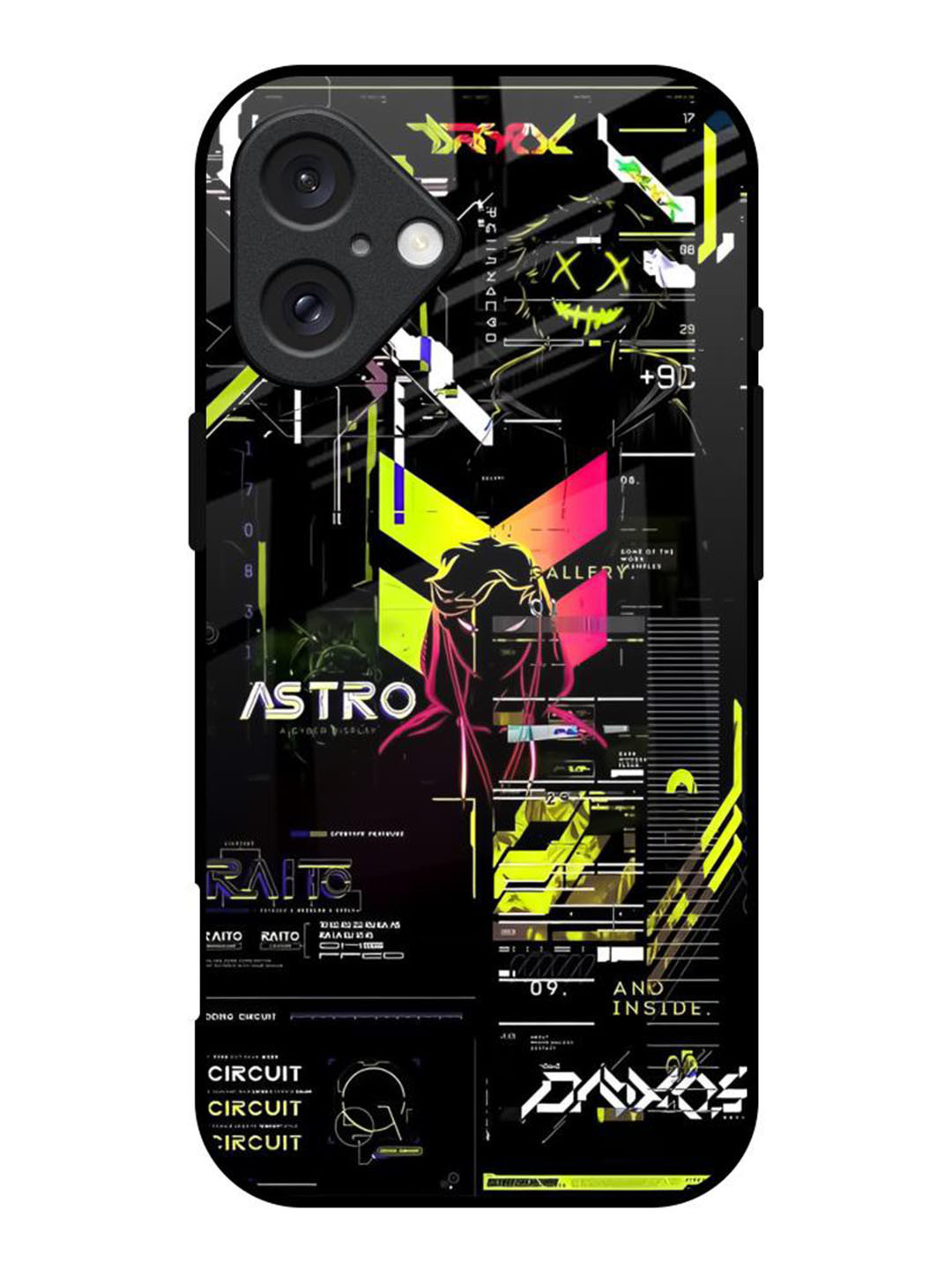 QRIOH Astro Glitch Printed iPhone 16 Back Case
