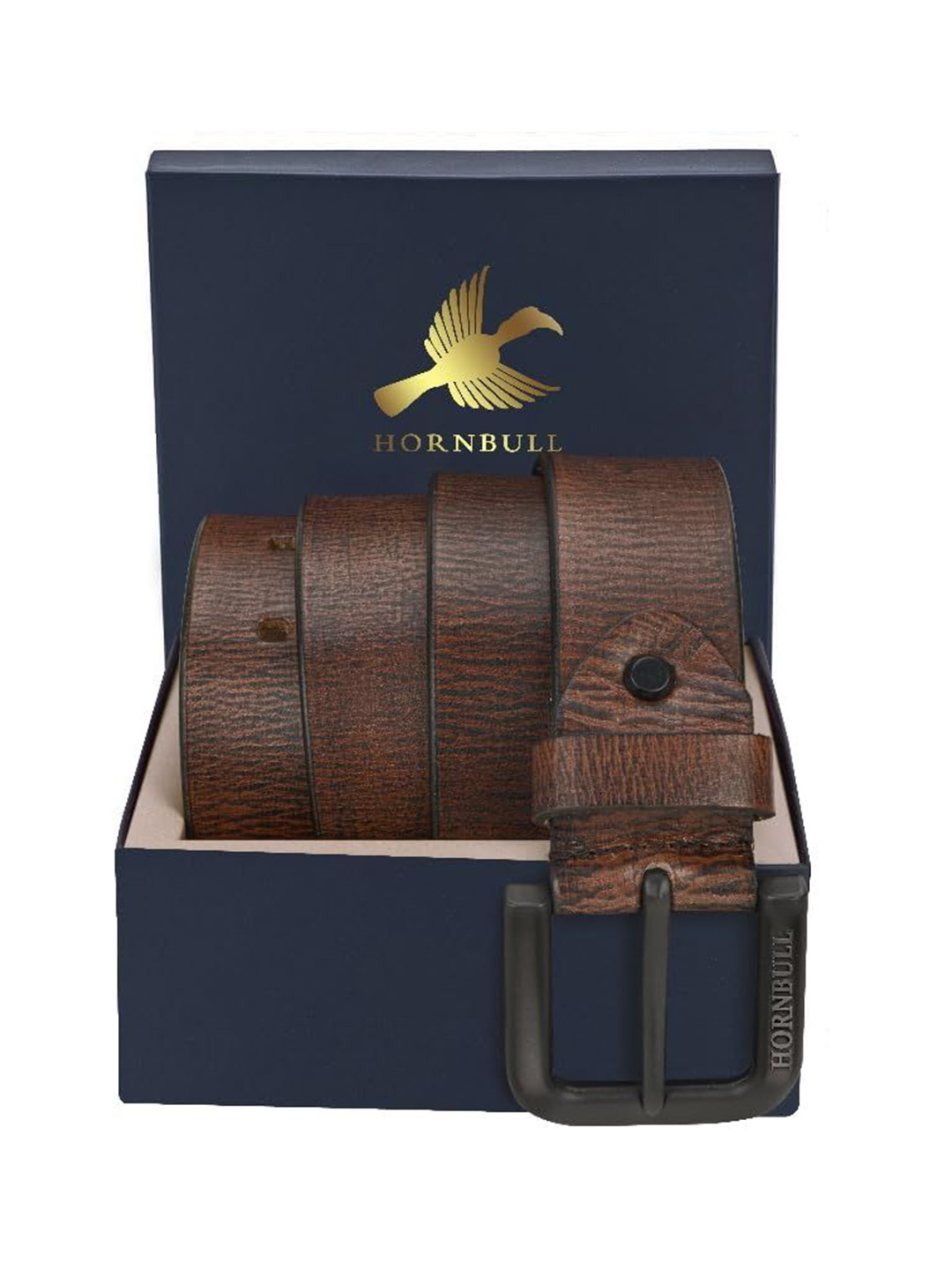 Hornbull Men Petersen Brown Top Grain Leather Casual And Formal Belt