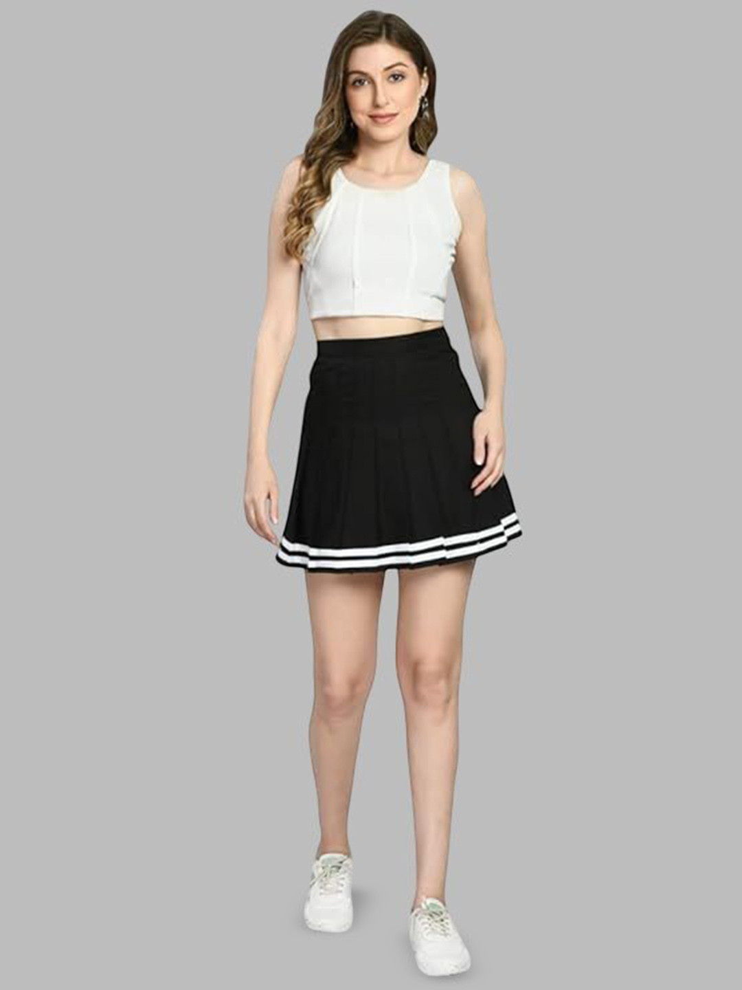 Swara Craft Women High Waist Pleated Mini Skirt