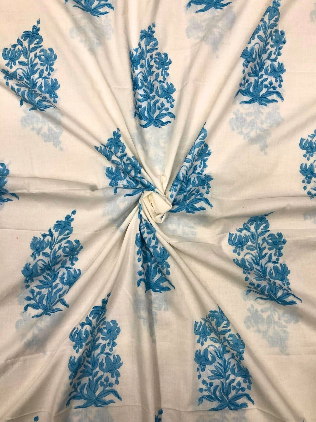 PALASH Floral Block Printed Pure Cotton Unstitched Kurta Material