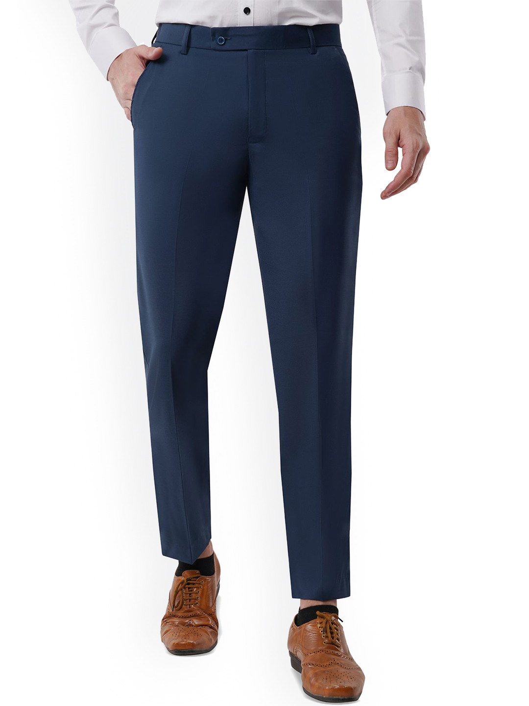 MARK LEWIS Men Tailored Easy Wash Relaxed Fit Formal Trousers