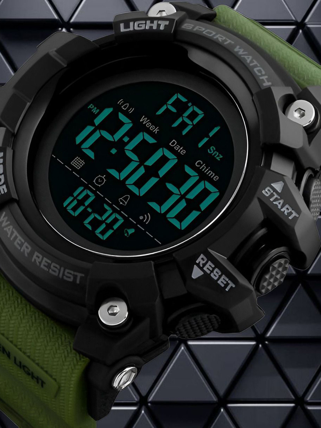 Otage Men Dial & Textured Straps Digital Watch Otg 1384 Green1