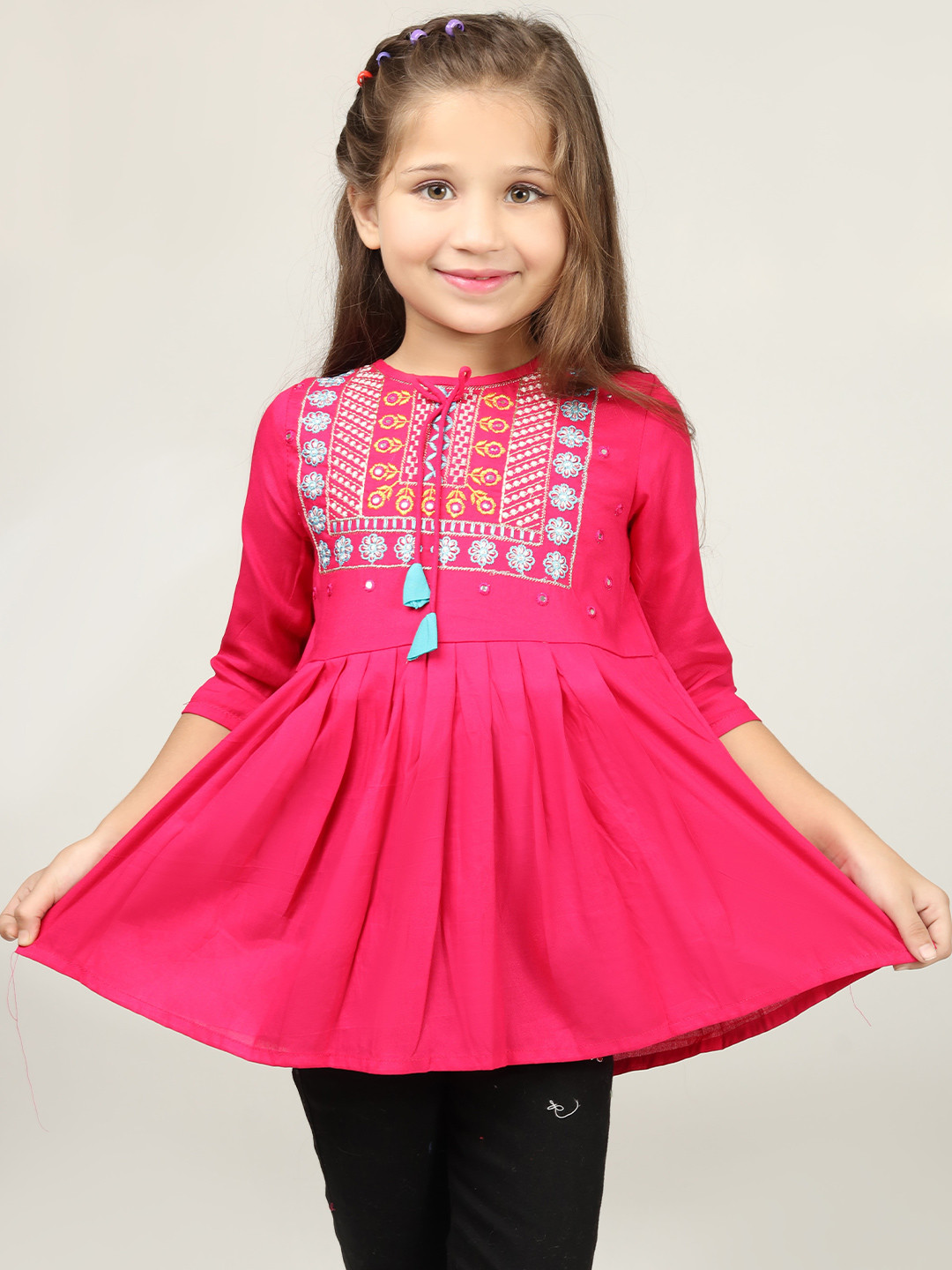 Ishti Girls Embroidered Peplum Top