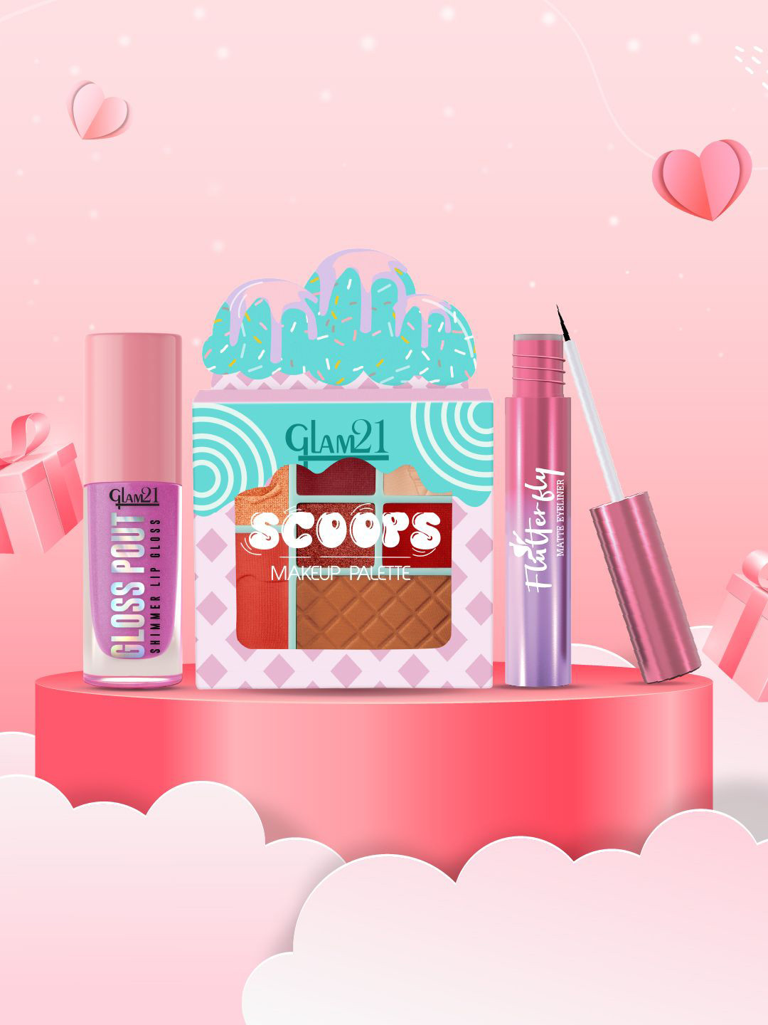 GLAM21 Set Of 3 Pink Perfection Essentials Makeup Kit - 500 g