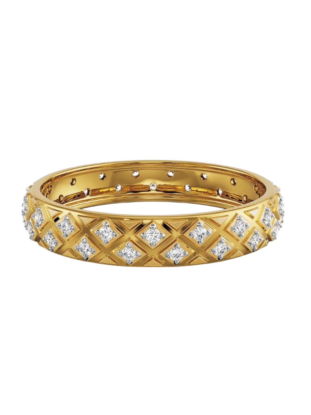 Emori Textured Lab Diamond Band in 18KT Gold