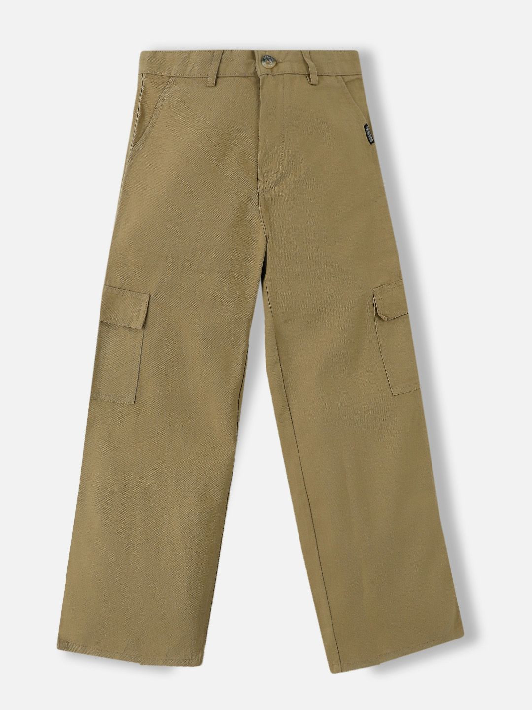 Urbano Juniors Boy's Olive Loose Baggy Fit Solid Cargo Chino Pant with 6 Pockets