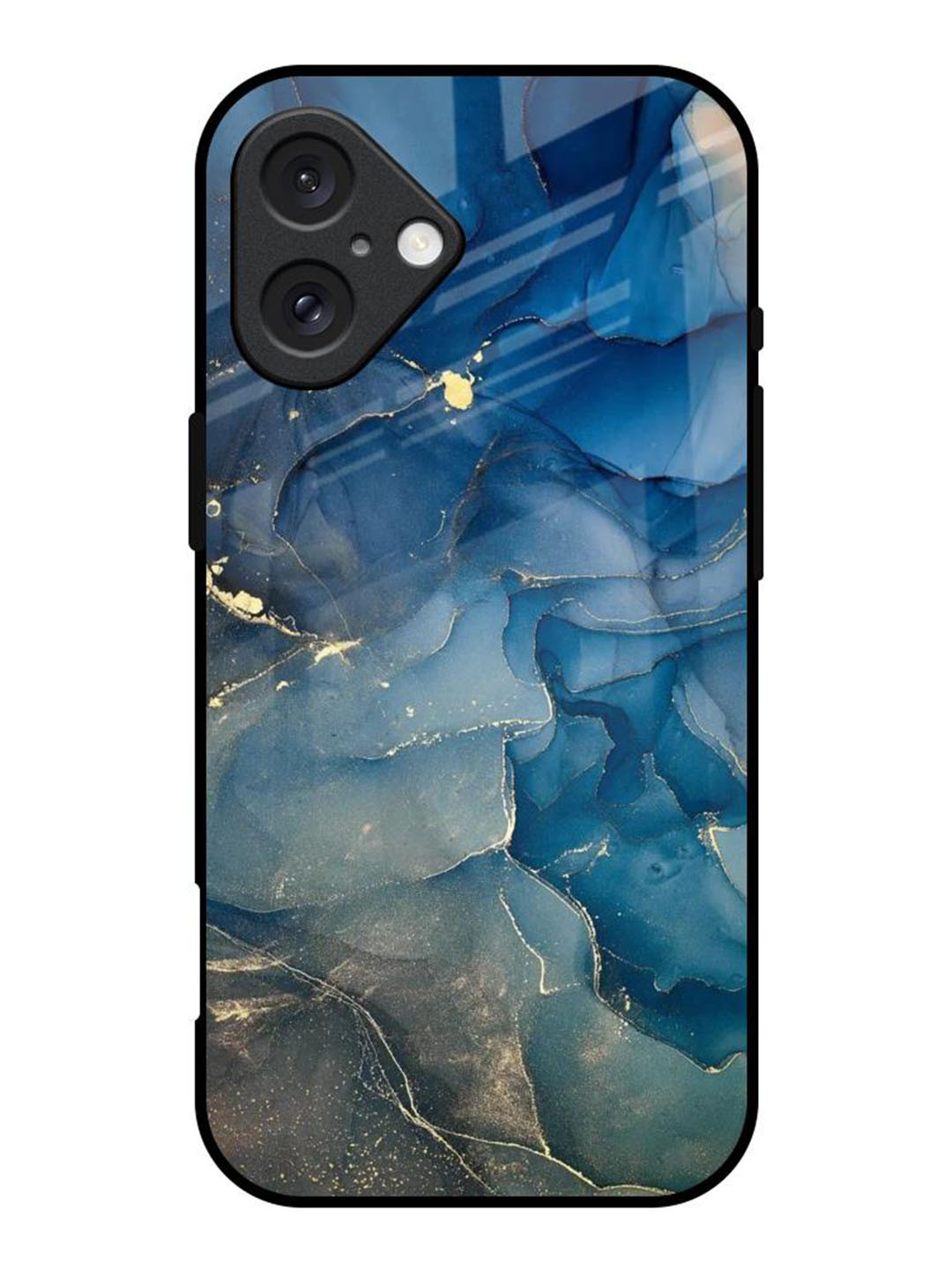 QRIOH Blue Cool Marble Real Printed iPhone 16 Back Case