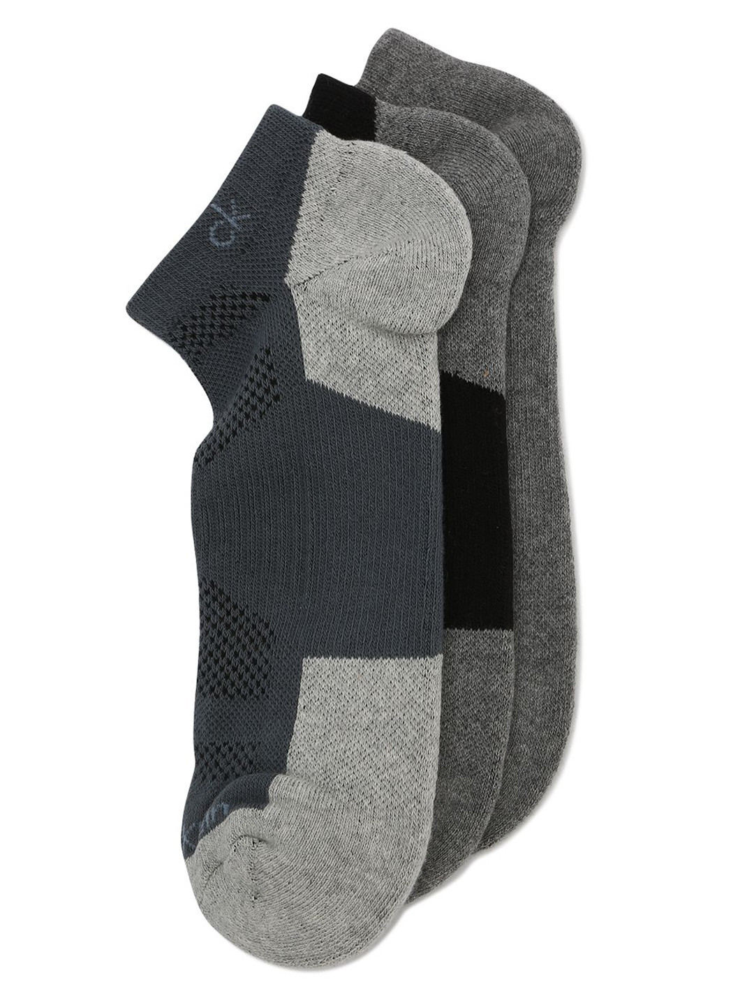 Calvin Klein Men Pack Of 3 Colorblocked Ankle-Length Socks